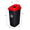 Kosz do segregacji SORT BIN 90L Czarny plus komplet 6 etykiet